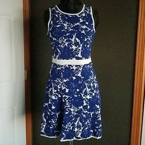 Ann Taylor Sz Small Medium Blue Floral Dress